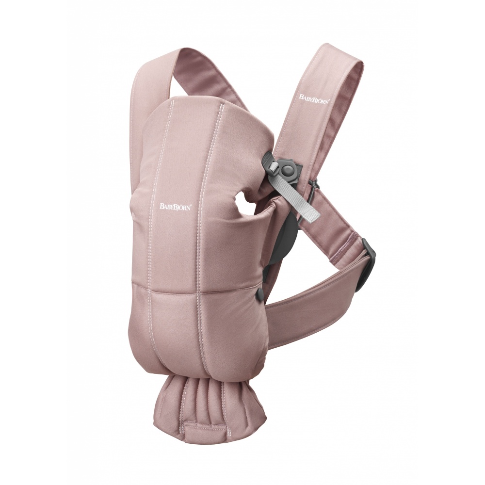 Porte bébé mini coton vieux rose de Babybjorn sur allobébé