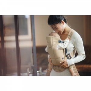 Porte-bébé mini tissé beige Babybjorn