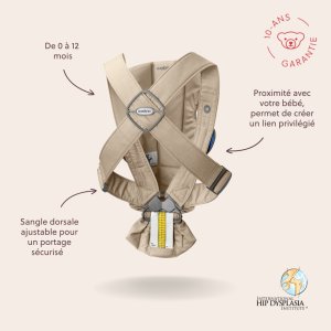 Porte-bébé mini tissé beige Babybjorn