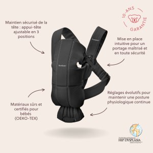 Porte bébé mini coton noir Babybjorn