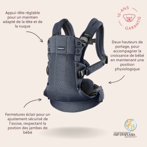 Porte bébé harmony mesh 3d anthracite Babybjorn