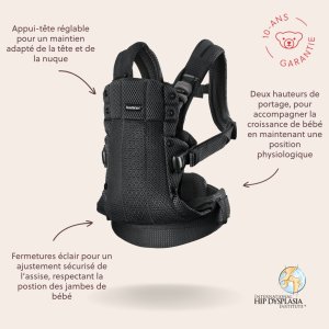 Porte bébé harmony mesh 3d noir Babybjorn