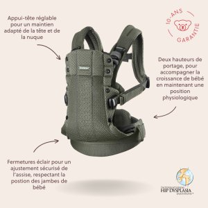 Porte bébé harmony mesh 3d vert foncé Babybjorn