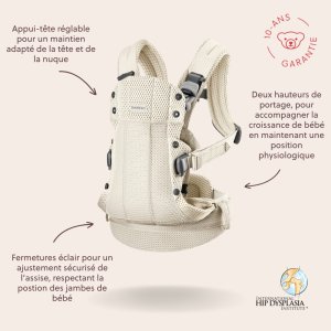 Porte bébé harmony mesh 3d crème Babybjorn