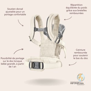 Porte bébé harmony mesh 3d crème Babybjorn