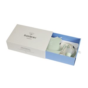 Coffret repas avec bavoir vert pastel Babybjorn