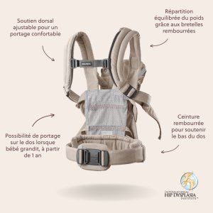 Porte bébé harmony melange tissé beige clair Babybjorn