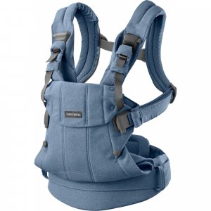 Porte bébé harmony melange tissé chiné bleu Babybjorn