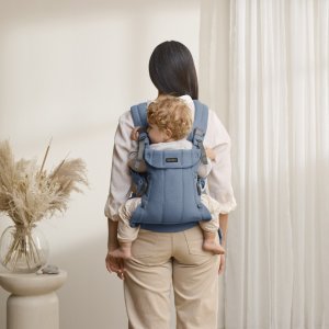 Porte bébé harmony melange tissé chiné bleu Babybjorn