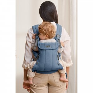 Porte bébé harmony melange tissé chiné bleu Babybjorn