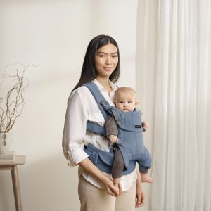 Porte bébé harmony melange tissé chiné bleu Babybjorn