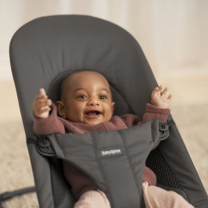Transat bébé balance soft tissé jersey tri fabric gris foncé Babybjorn
