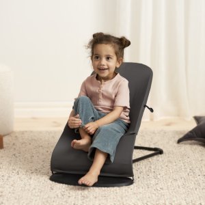 Transat bébé balance soft tissé jersey tri fabric gris foncé Babybjorn