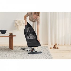 Transat bébé balance soft tissé noir et gris foncé Babybjorn