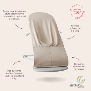 Transat bébé balance soft tissé jersey tri fabric beige clair Babybjorn