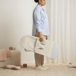 Transat bébé balance soft tissé jersey tri fabric beige clair Babybjorn