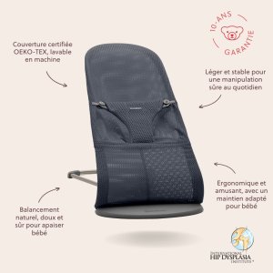 Transat bébé bliss mesh anthracite Babybjorn