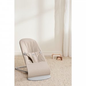 Transat bébé bliss mélange tissé chiné beige clair Babybjorn