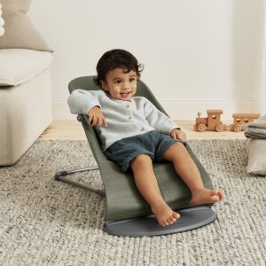 Transat bébé bliss coton matelassé classique vert foncé Babybjorn