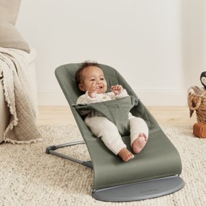 Transat bébé bliss coton matelassé pétale vert foncé Babybjorn