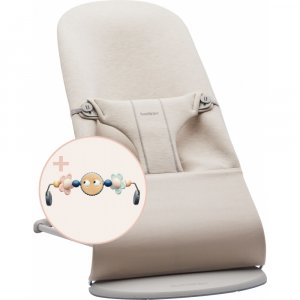 Pack transat bliss jersey 3d beige claire + arche de jeux yeux espiègles Babybjorn
