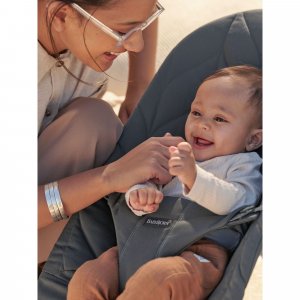 Transat bébé bliss coton matelassé pétale anthracite Babybjorn