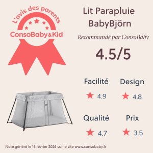 Lit parapluie light argent Babybjorn