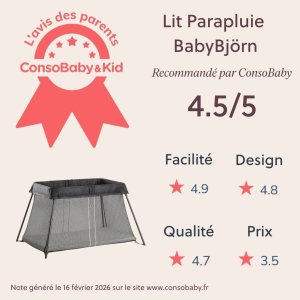 Lit parapluie light babybjorn noir mesh Babybjorn