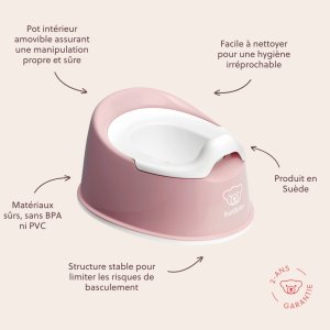 Pot smart rose pastel et blanc Babybjorn