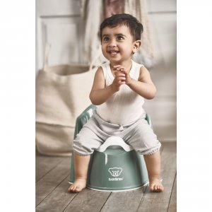 Pot fauteuil vert profond et blanc Babybjorn