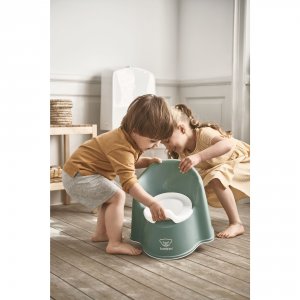 Pot fauteuil vert profond et blanc Babybjorn