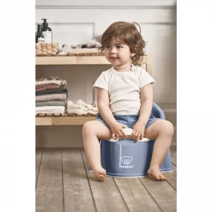 Pot fauteuil bleu profond et blanc Babybjorn