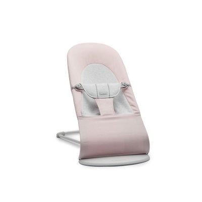Transat bébé balance soft tissé et jersey rose clair et gris