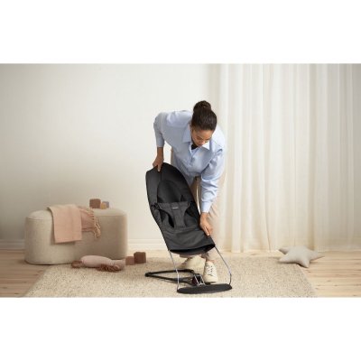 Transat bébé balance soft tissé jersey tri fabric gris foncé