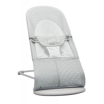 Transat bébé balance soft mesh argent et blanc