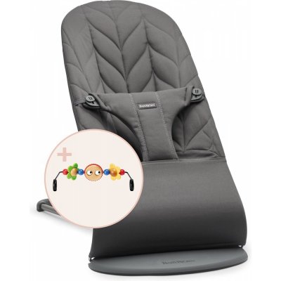 Pack transat bliss tissé matelassage pétale anthracite avec arche de jeux yeux espiègles