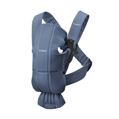 Porte bébé mini coton bleu indigo
