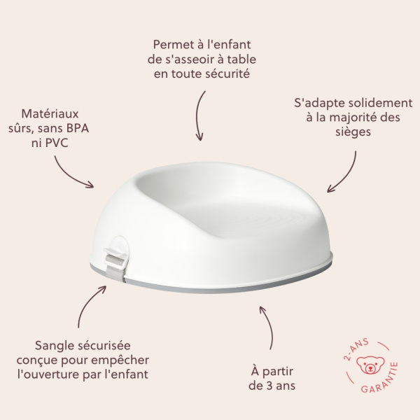 Rehausseur de chaise blanc Babybjorn