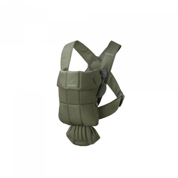 Porte bébé mini coton vert foncé Babybjorn