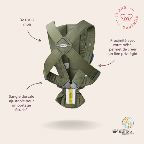 Porte bébé mini coton vert foncé Babybjorn