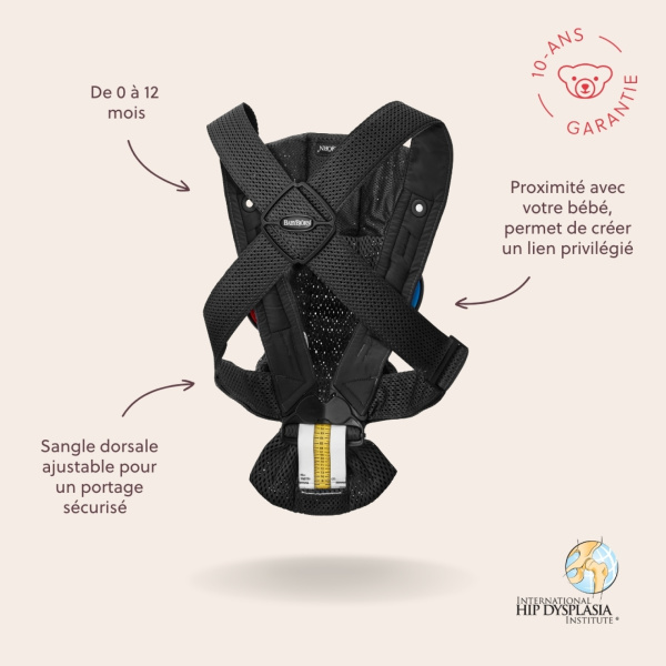 Porte bébé mini coton noir Babybjorn