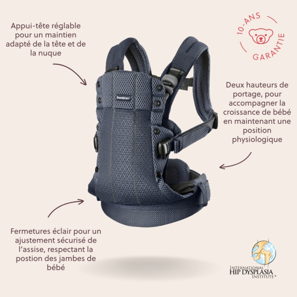 Porte bébé harmony mesh 3d anthracite Babybjorn