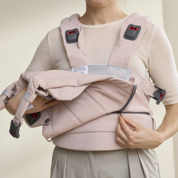 Porte bébé harmony tissé chiné rose Babybjorn