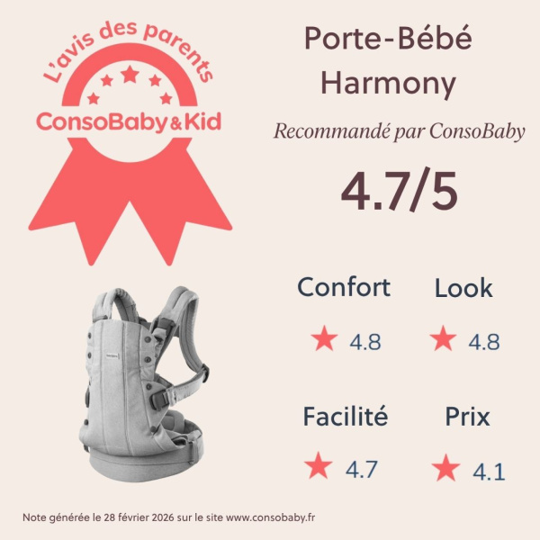 Porte bébé harmony tissé chiné rose Babybjorn