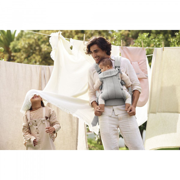 Porte bébé harmony mesh 3d argent Babybjorn