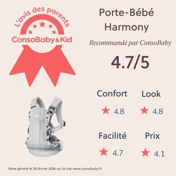Porte bébé harmony mesh 3d argent Babybjorn