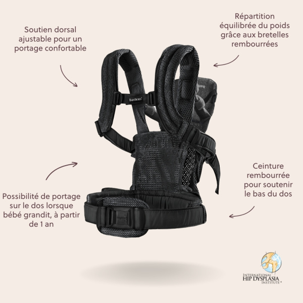Porte bébé harmony mesh 3d noir Babybjorn
