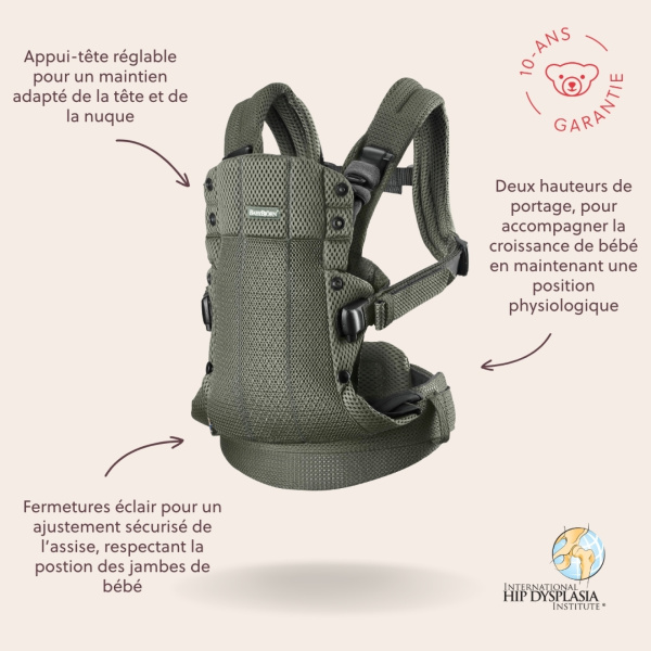 Porte bébé harmony mesh 3d vert foncé Babybjorn