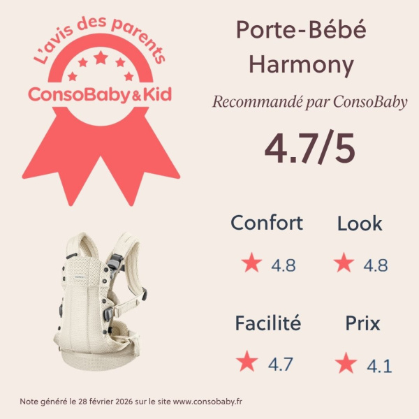 Porte bébé harmony mesh 3d crème Babybjorn