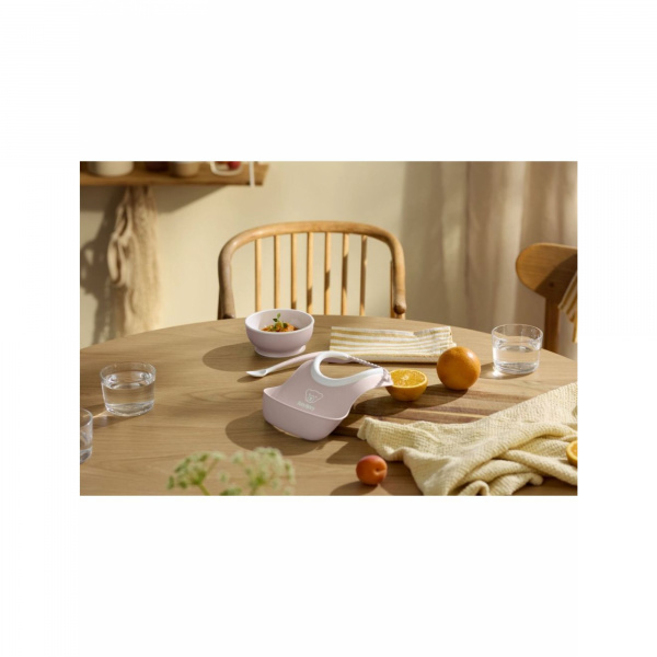 Coffret repas avec bavoir rose pastel Babybjorn